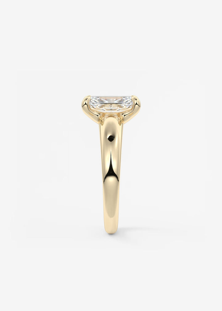 The Dune Engagement Ring with Radiant Cut Diamond#material_gold