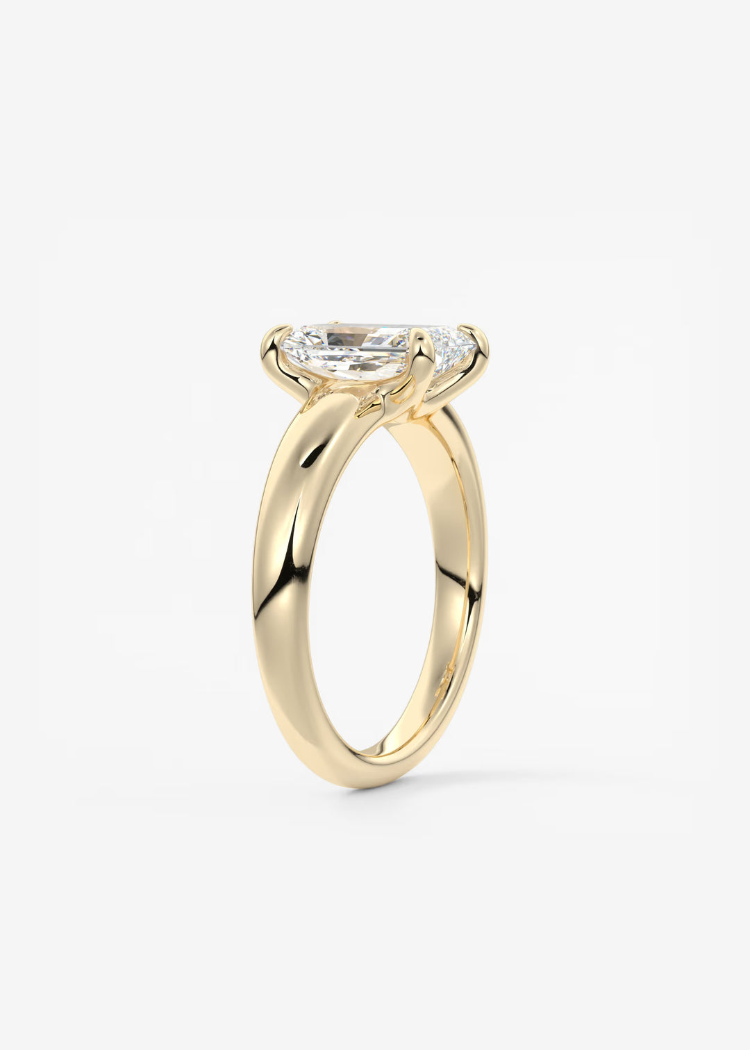 The Dune Engagement Ring with Radiant Cut Diamond#material_gold