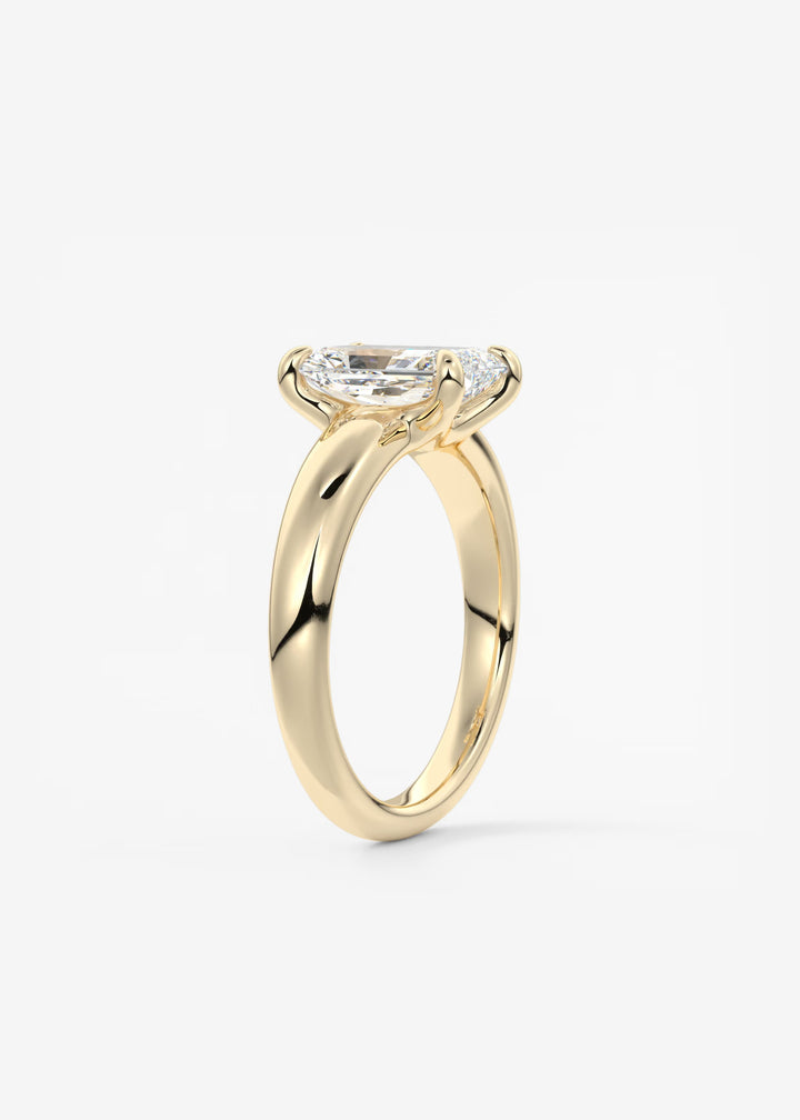 The Dune Engagement Ring with Radiant Cut Diamond#material_gold