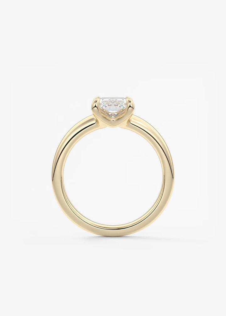 The Dune Engagement Ring with Radiant Cut Diamond#material_gold