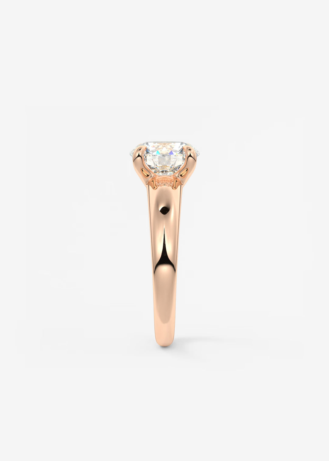 The Dune Engagement Ring with Round Diamond#material_rose