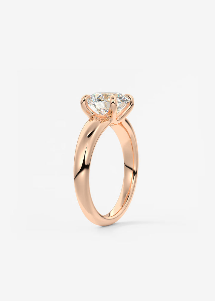 The Dune Engagement Ring with Round Diamond#material_rose