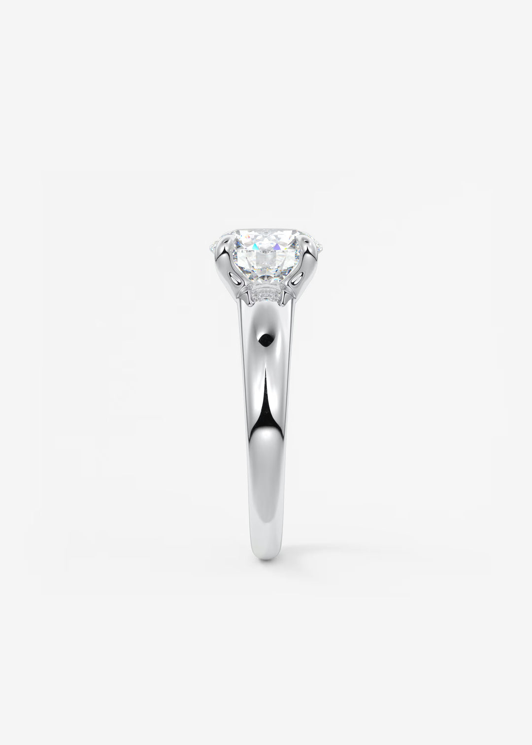 The Dune Engagement Ring with Round Diamond#material_white