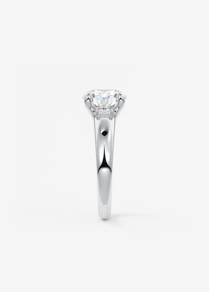 The Dune Engagement Ring with Round Diamond#material_white