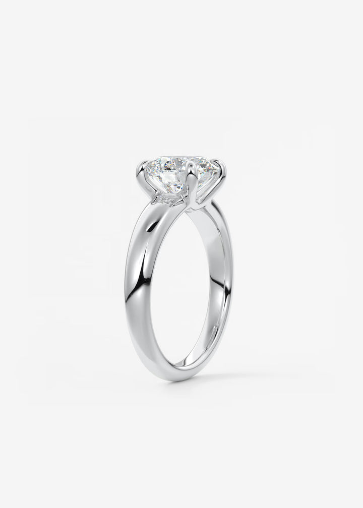 The Dune Engagement Ring with Round Diamond#material_white