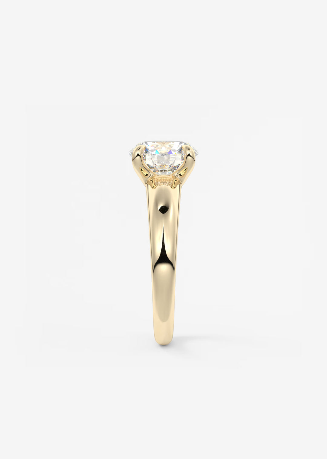 The Dune Engagement Ring with Round Diamond#material_gold