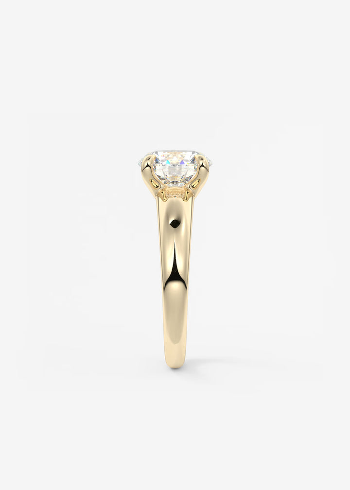 The Dune Engagement Ring with Round Diamond#material_gold