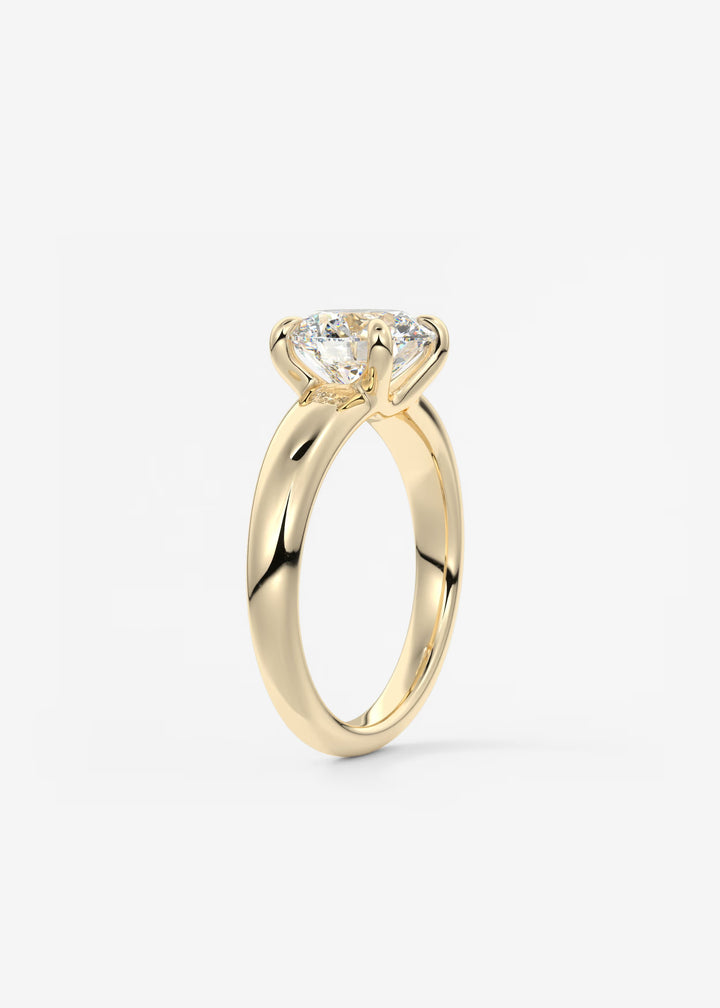 The Dune Engagement Ring with Round Diamond#material_gold