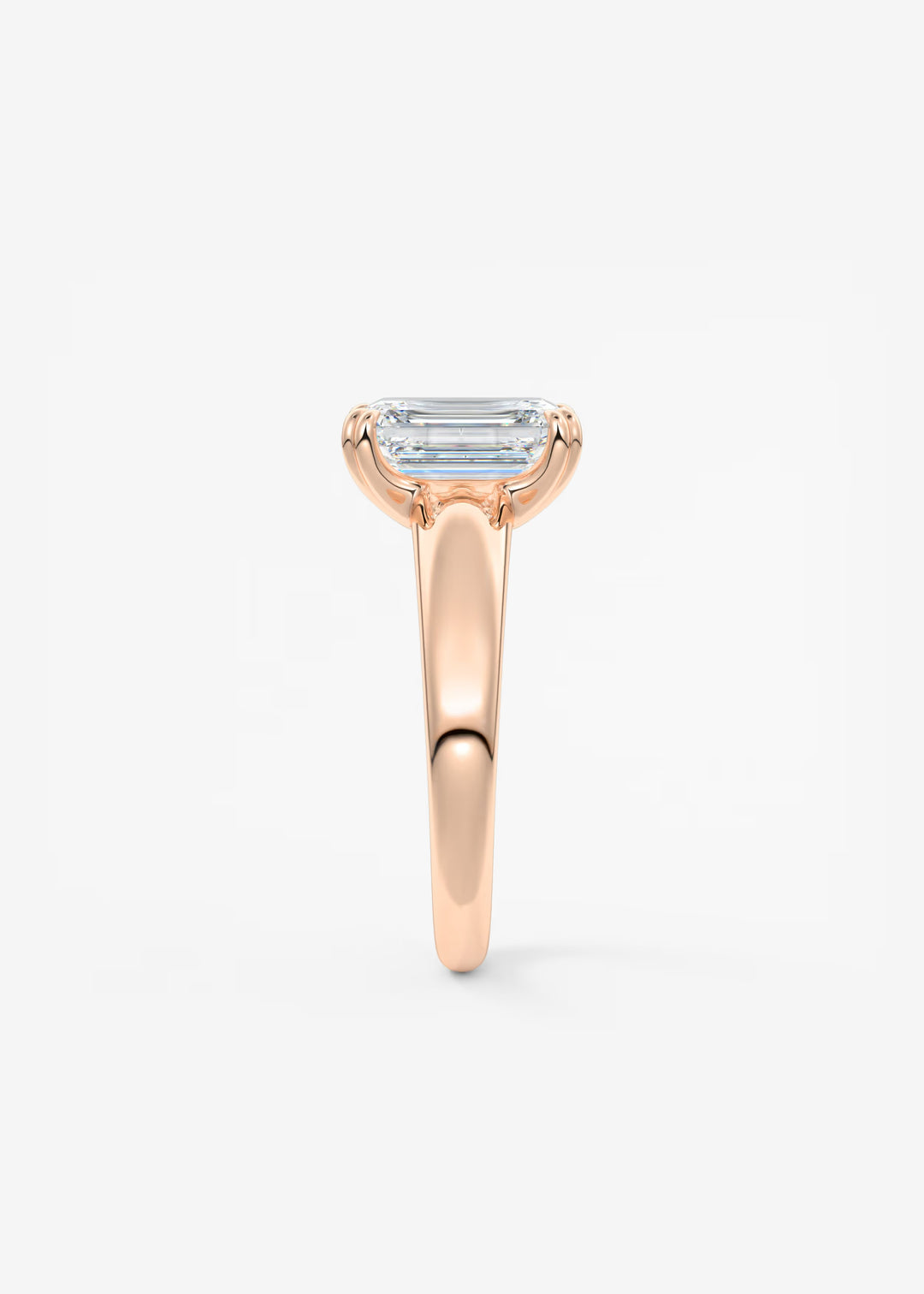 The Dune Engagement Ring with Emerald Cut Diamond#material_rose