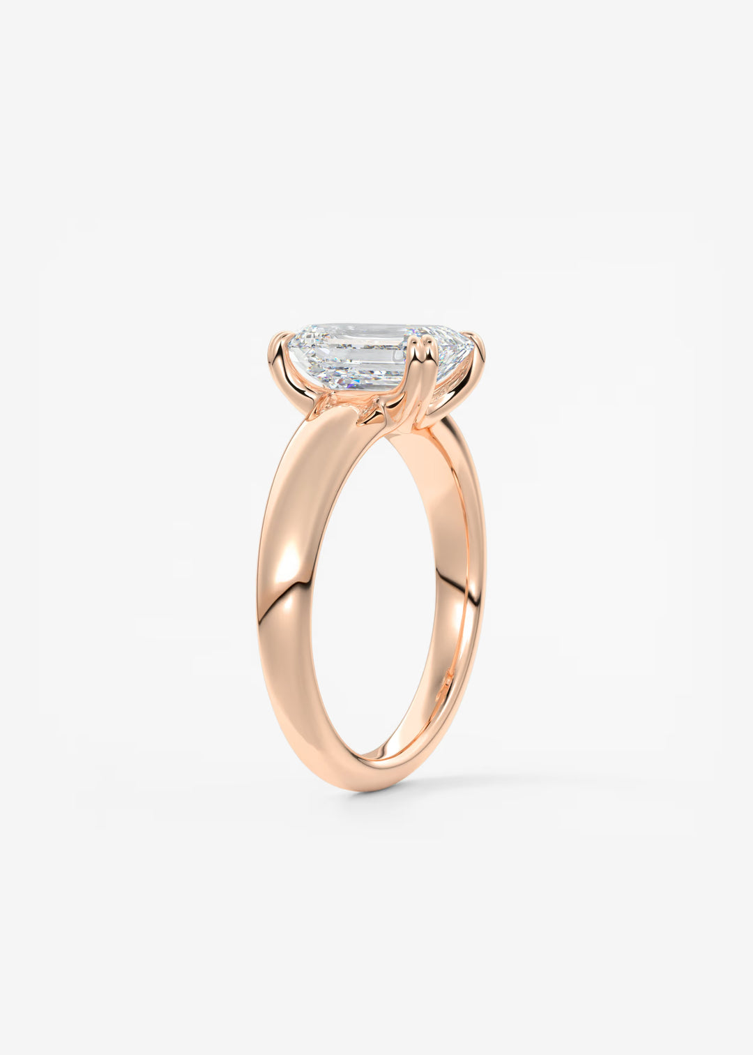 The Dune Engagement Ring with Emerald Cut Diamond#material_rose