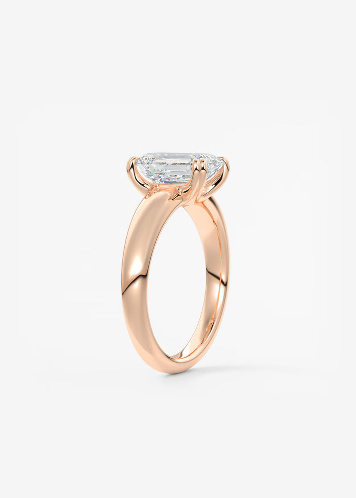 The Dune Engagement Ring with Emerald Cut Diamond#material_rose