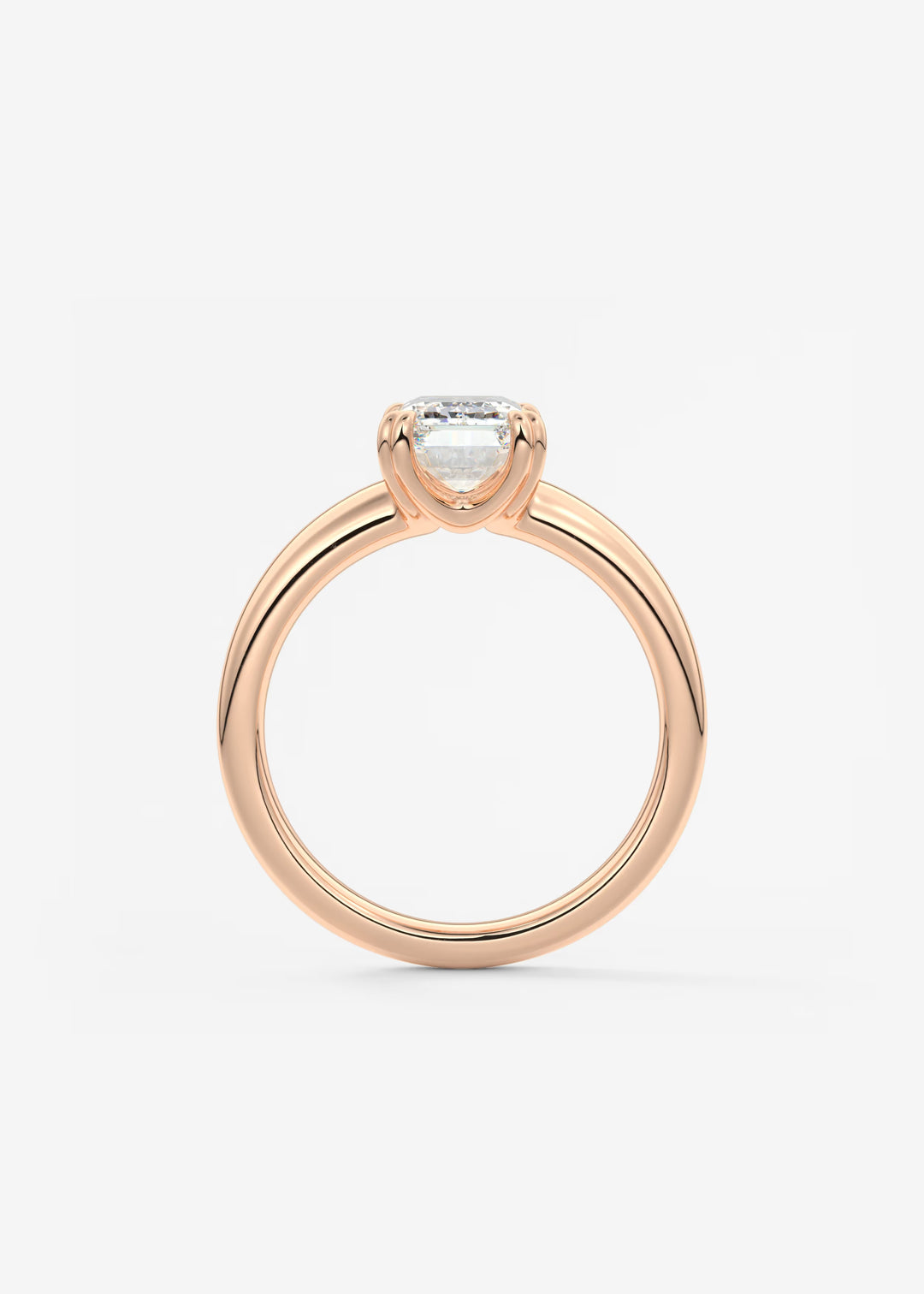 The Dune Engagement Ring with Emerald Cut Diamond#material_rose