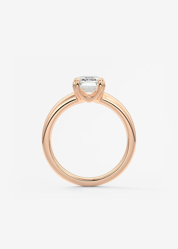 The Dune Engagement Ring with Emerald Cut Diamond#material_rose