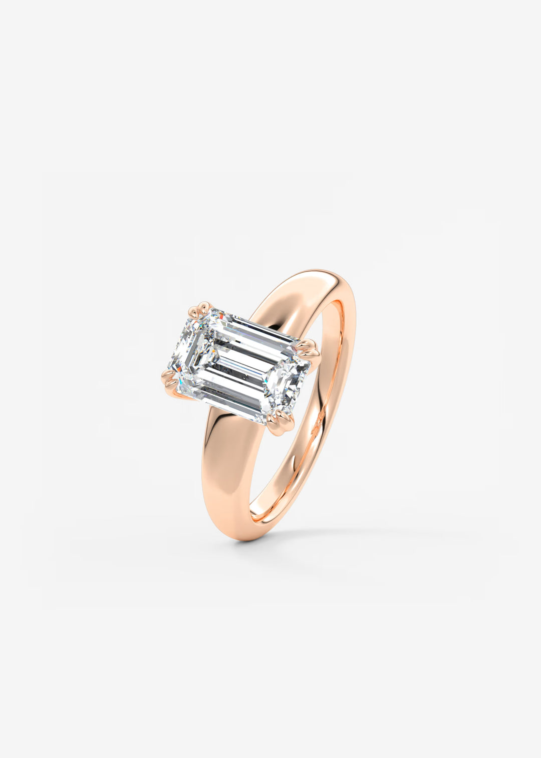The Dune Engagement Ring with Emerald Cut Diamond#material_rose