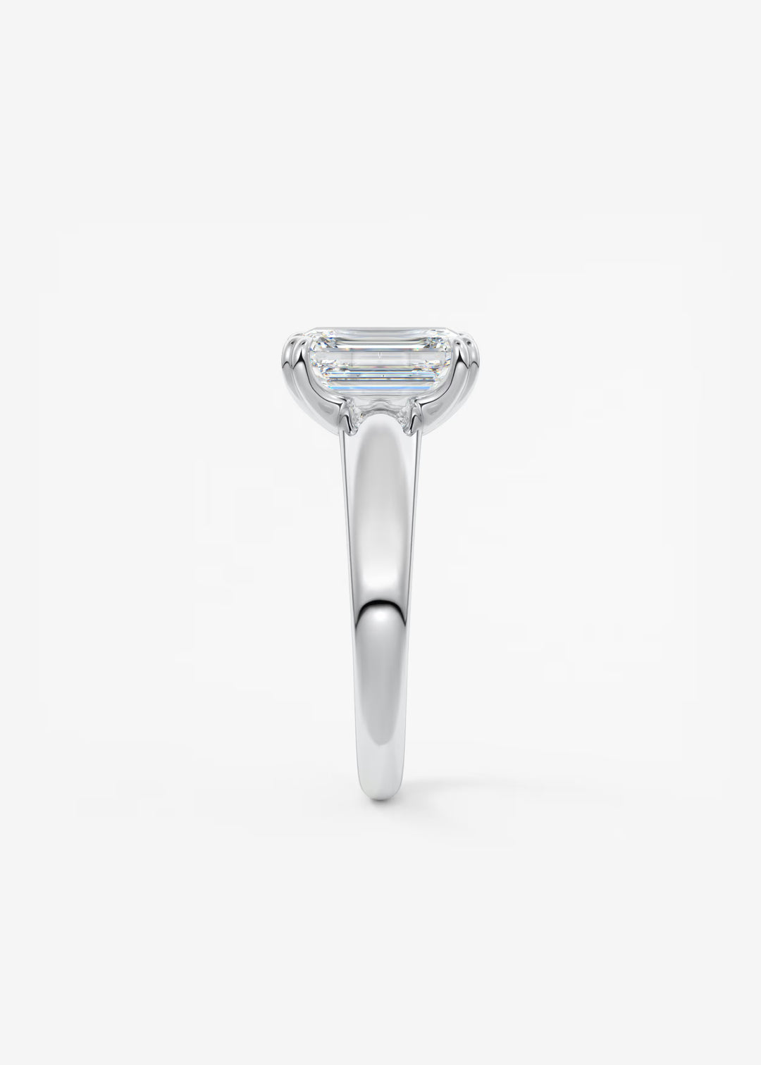 The Dune Engagement Ring with Emerald Cut Diamond#material_white