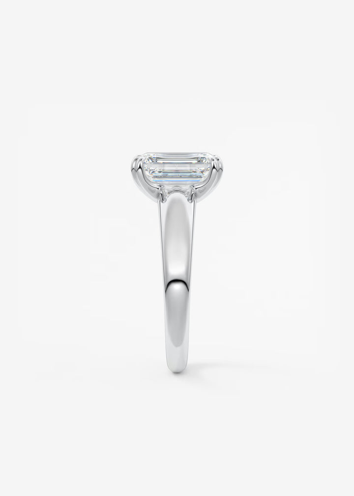 The Dune Engagement Ring with Emerald Cut Diamond#material_white