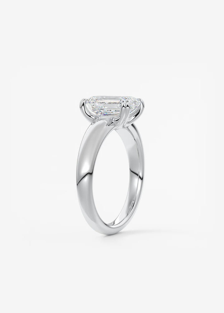 The Dune Engagement Ring with Emerald Cut Diamond#material_white