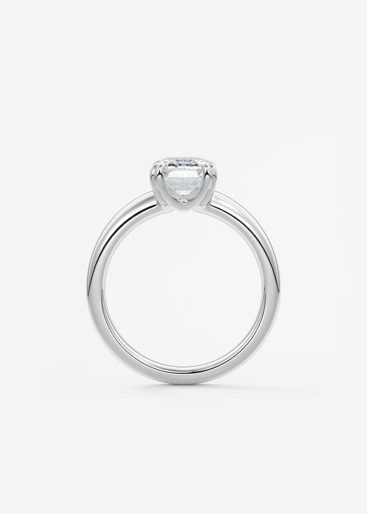 The Dune Engagement Ring with Emerald Cut Diamond#material_white