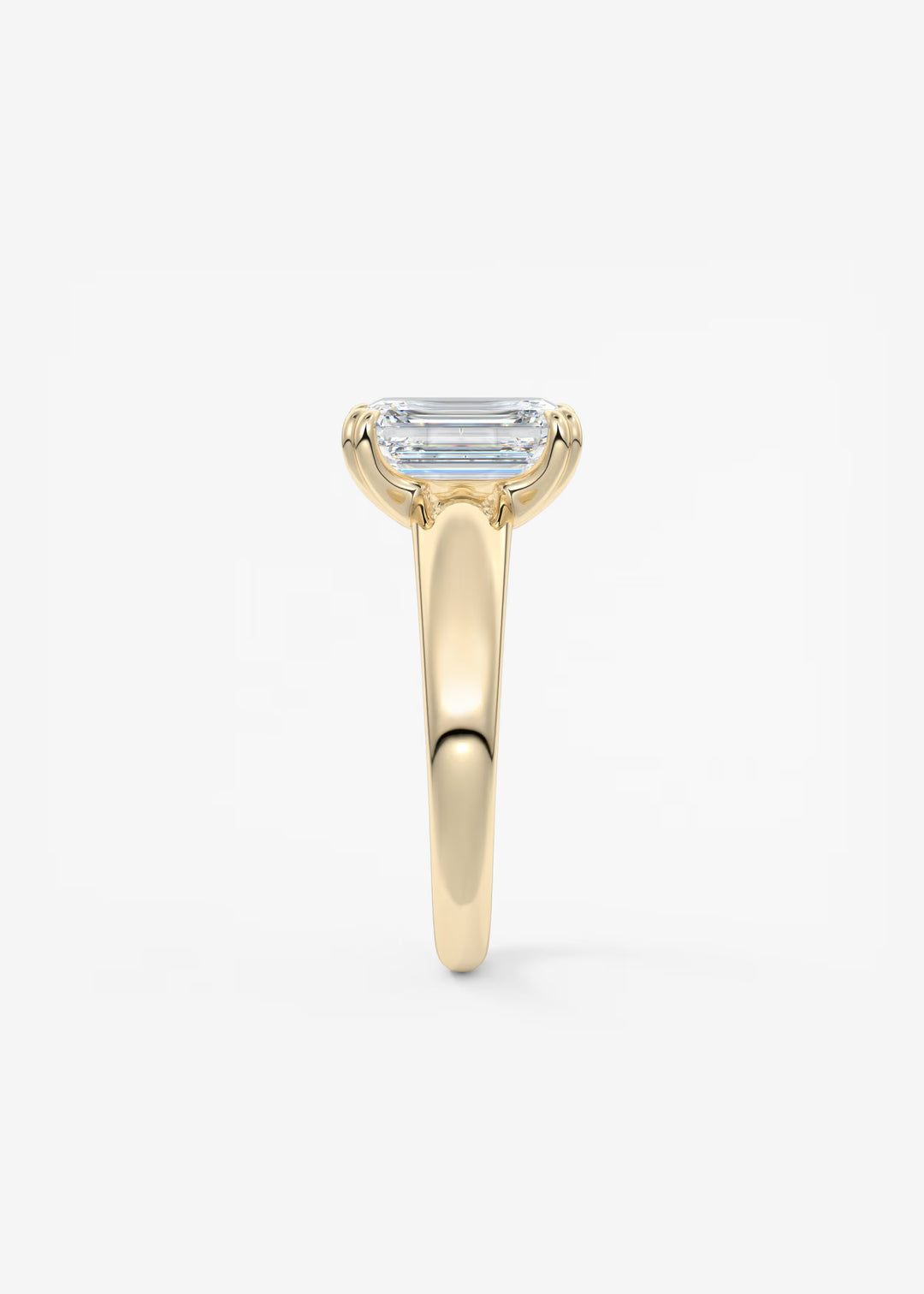 The Dune Engagement Ring with Emerald Cut Diamond#material_gold