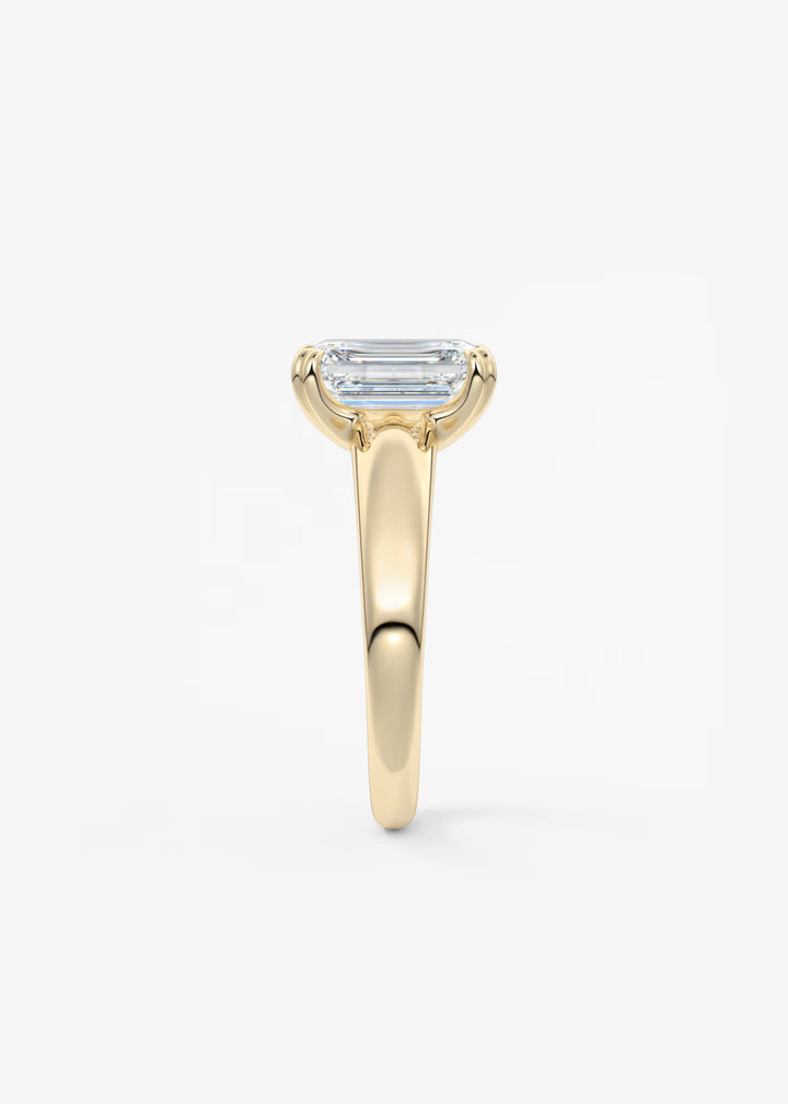 The Dune Engagement Ring with Emerald Cut Diamond#material_gold