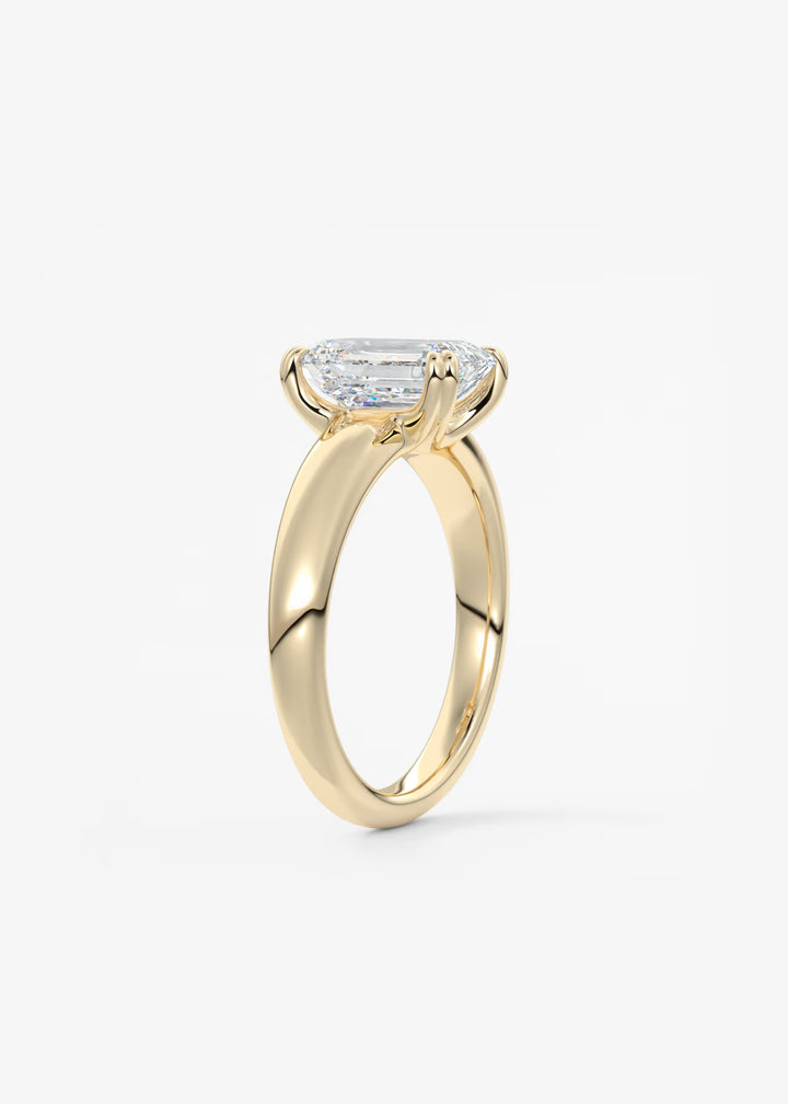 The Dune Engagement Ring with Emerald Cut Diamond#material_gold