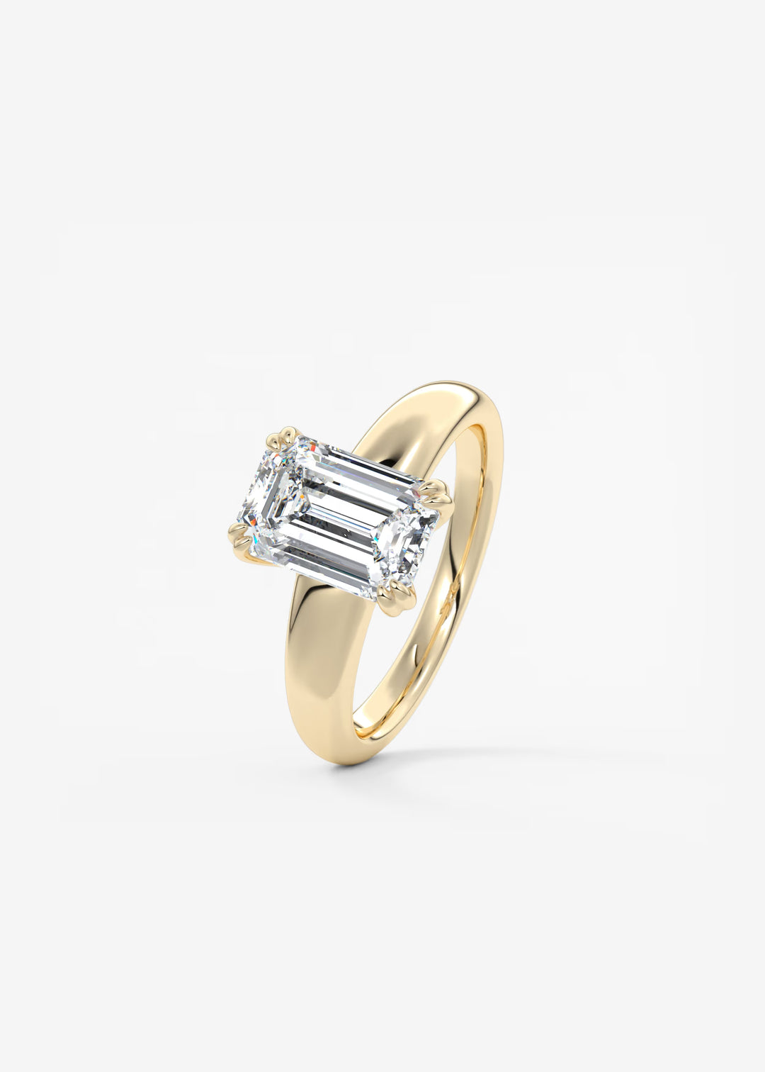 The Dune Engagement Ring with Emerald Cut Diamond#material_gold