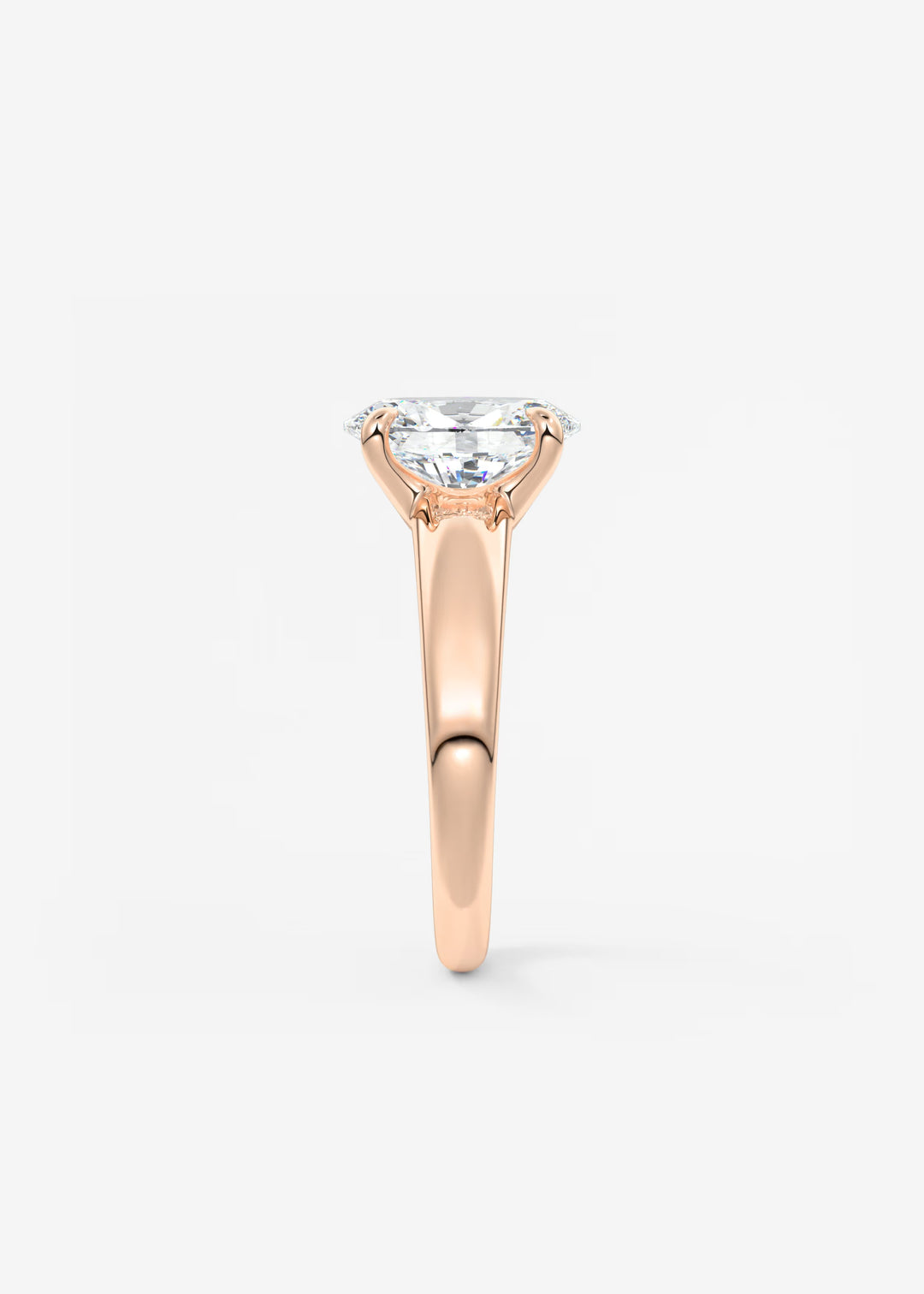 The Dune Engagement Ring with Oval Cut Diamond#material_rose