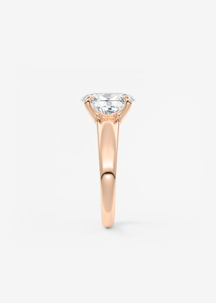 The Dune Engagement Ring with Oval Cut Diamond#material_rose