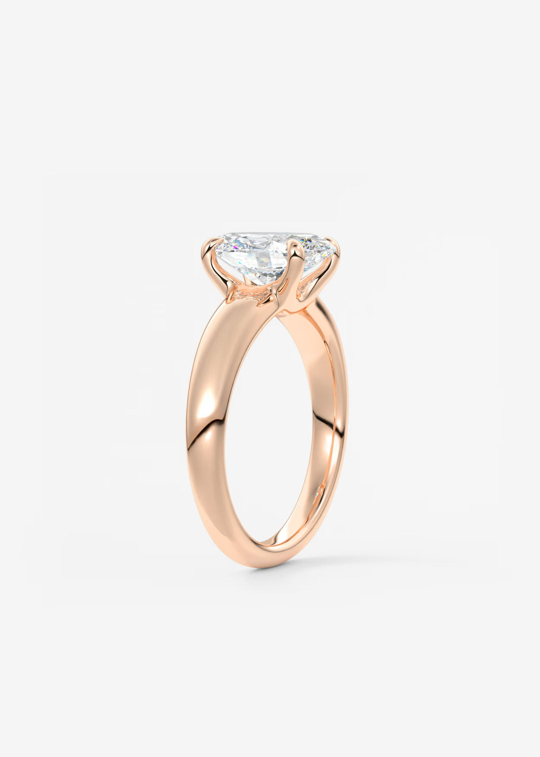 The Dune Engagement Ring with Oval Cut Diamond#material_rose