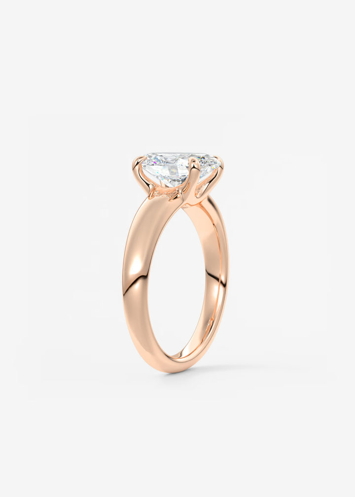 The Dune Engagement Ring with Oval Cut Diamond#material_rose