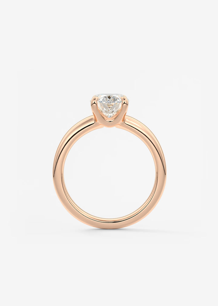 The Dune Engagement Ring with Oval Cut Diamond#material_rose