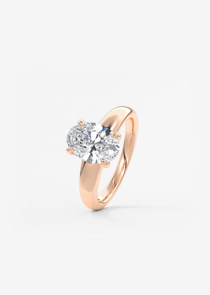 The Dune Engagement Ring with Oval Cut Diamond#material_rose