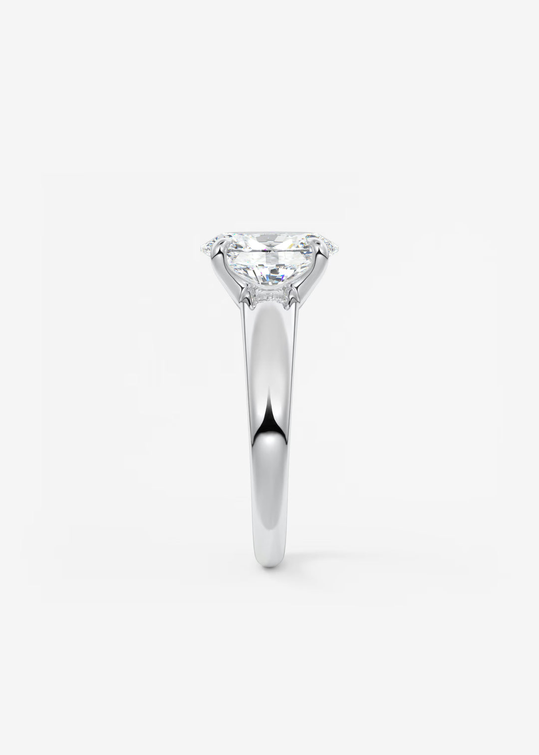 The Dune Engagement Ring with Oval Cut Diamond#material_white