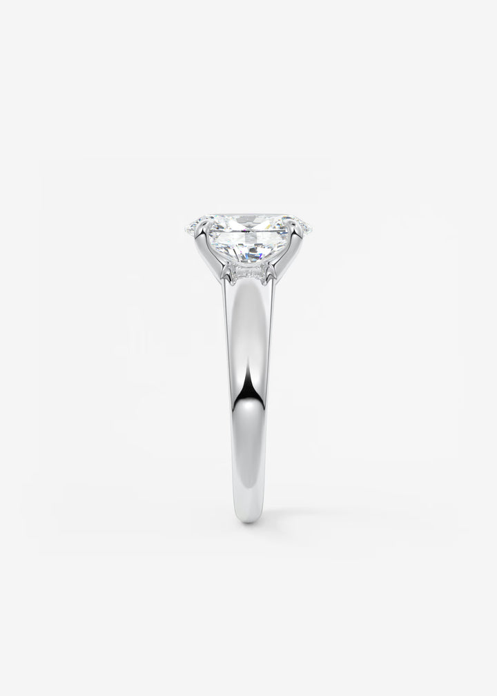The Dune Engagement Ring with Oval Cut Diamond#material_white