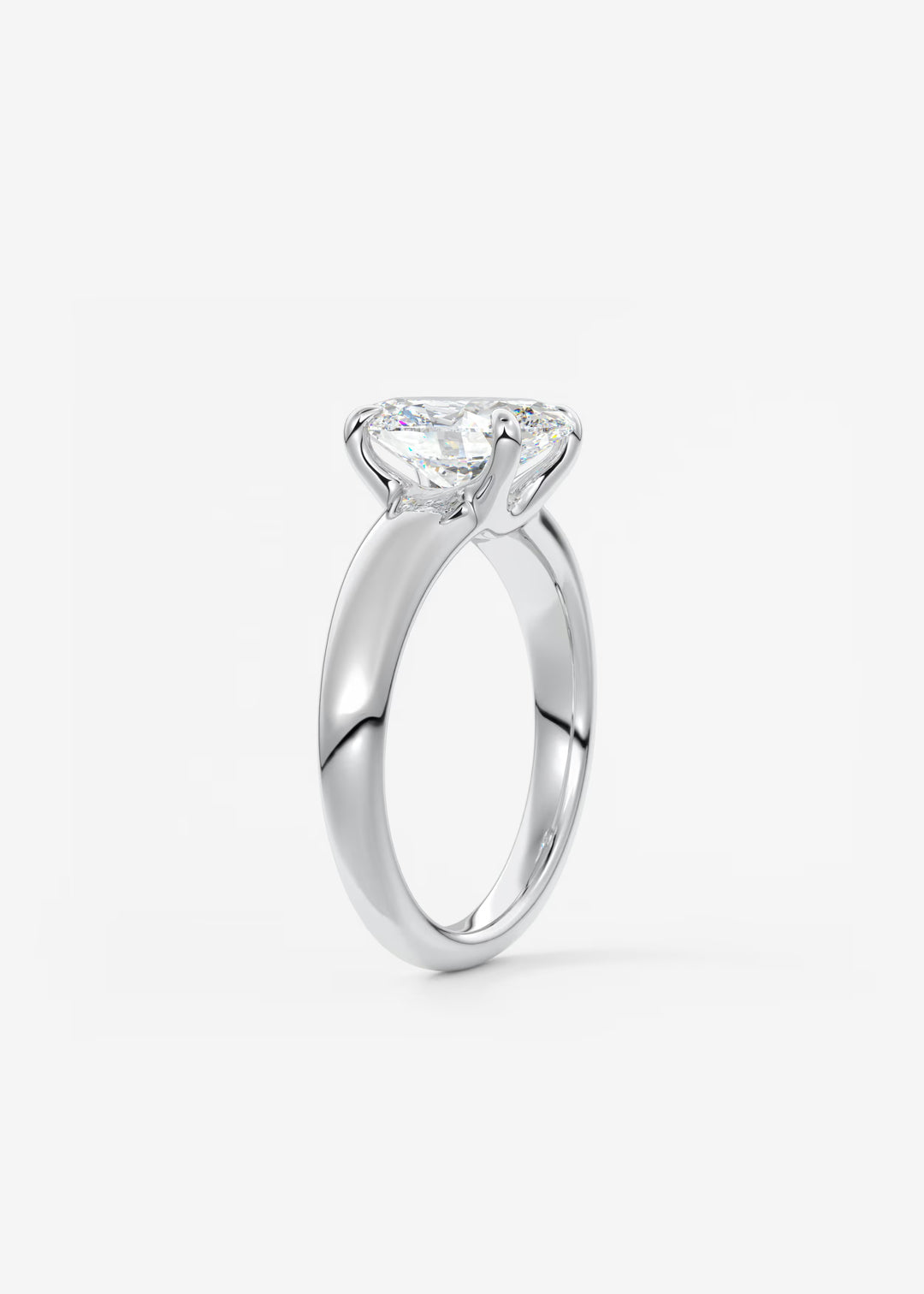 The Dune Engagement Ring with Oval Cut Diamond#material_white