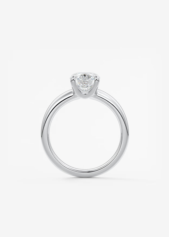 The Dune Engagement Ring with Oval Cut Diamond#material_white