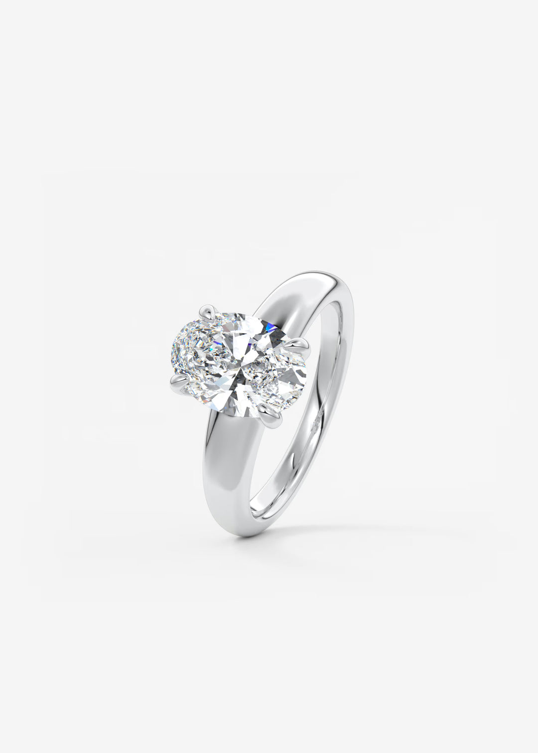 The Dune Engagement Ring with Oval Cut Diamond#material_white