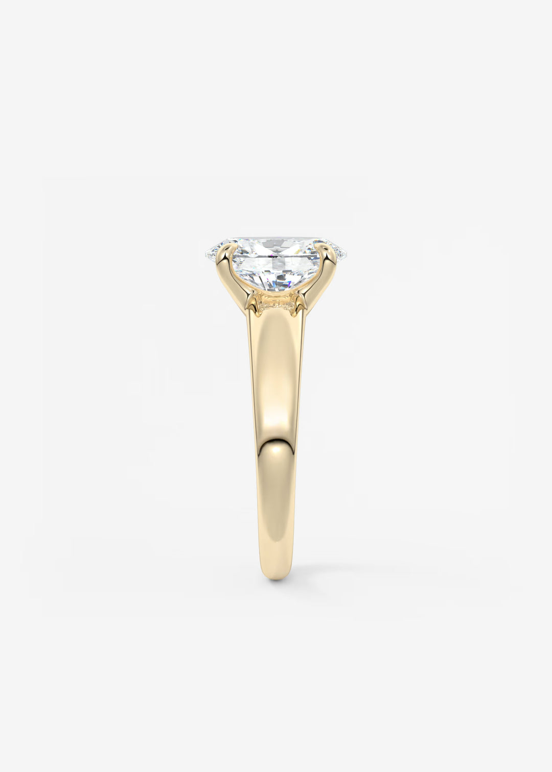 The Dune Engagement Ring with Oval Cut Diamond#material_gold