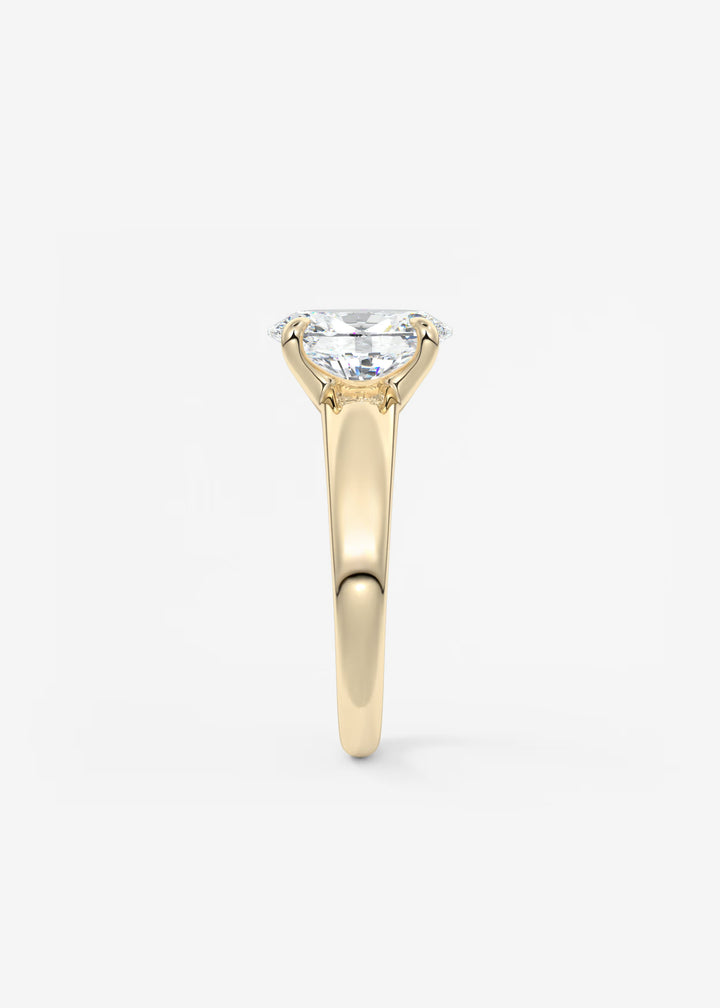 The Dune Engagement Ring with Oval Cut Diamond#material_gold