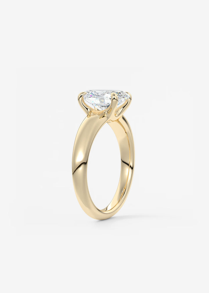 The Dune Engagement Ring with Oval Cut Diamond#material_gold