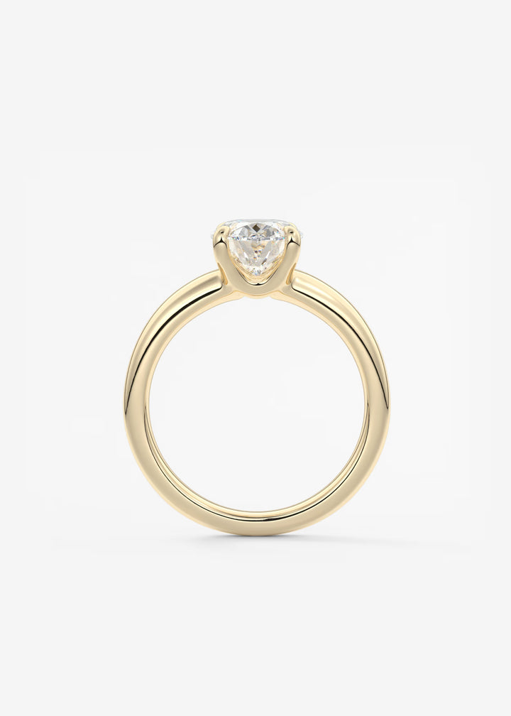 The Dune Engagement Ring with Oval Cut Diamond#material_gold