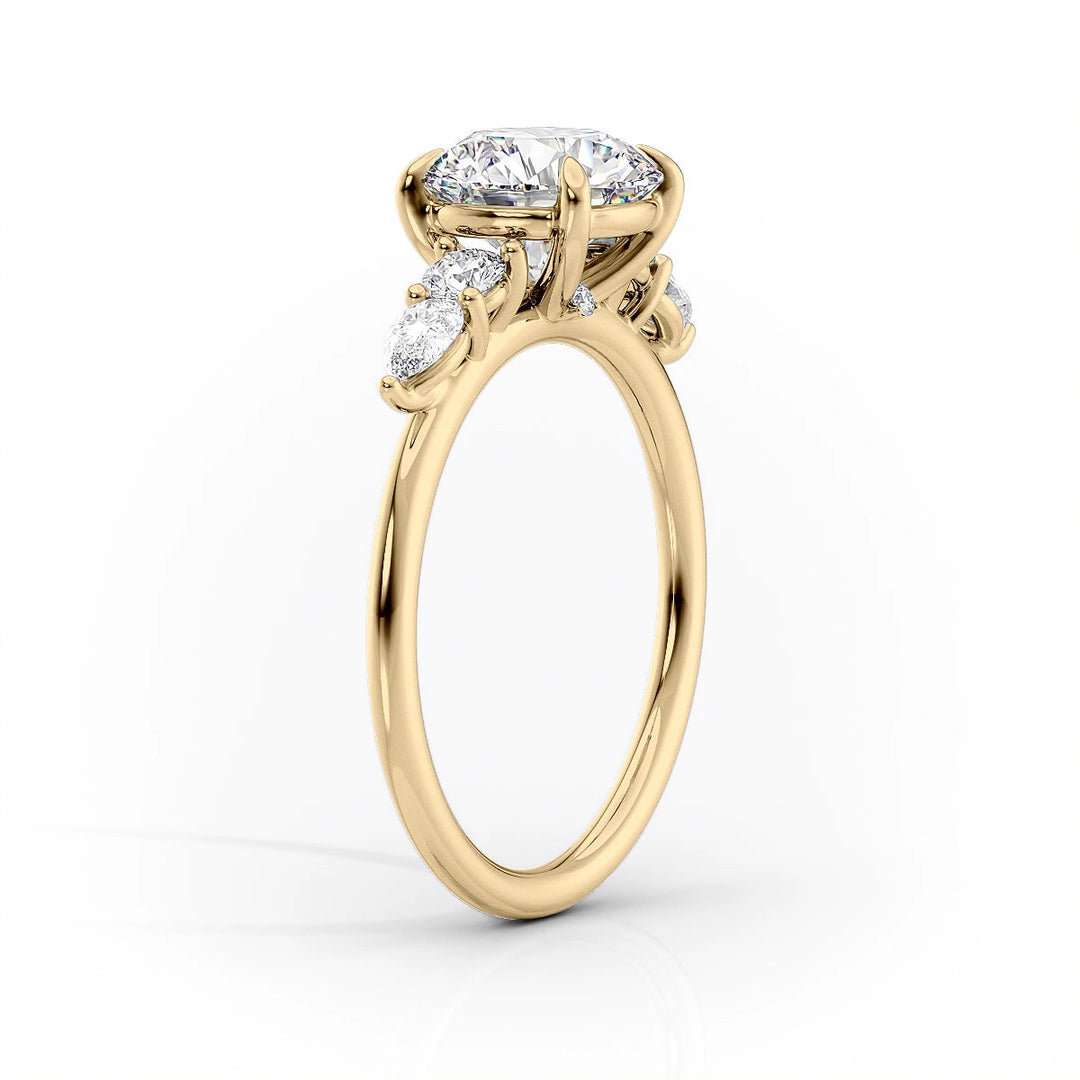 The Dylan Set With Cushion Side Stone Lab Diamond 1.5 Carat 14K Gold#material_14k-gold