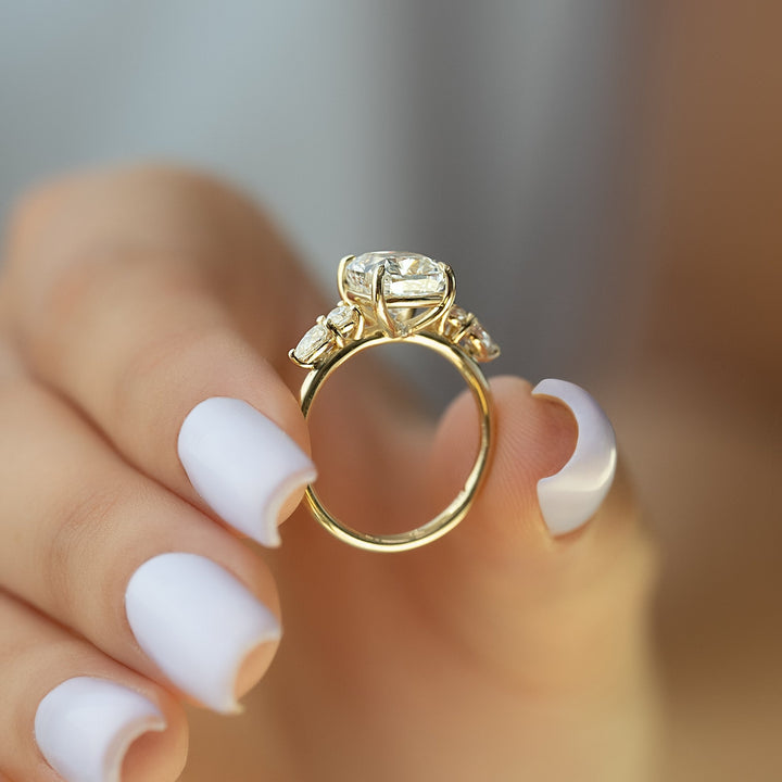 The Dylan Cushion Lab Diamond Moissanite Engagement Ring *Shown with 3 ct #material_gold