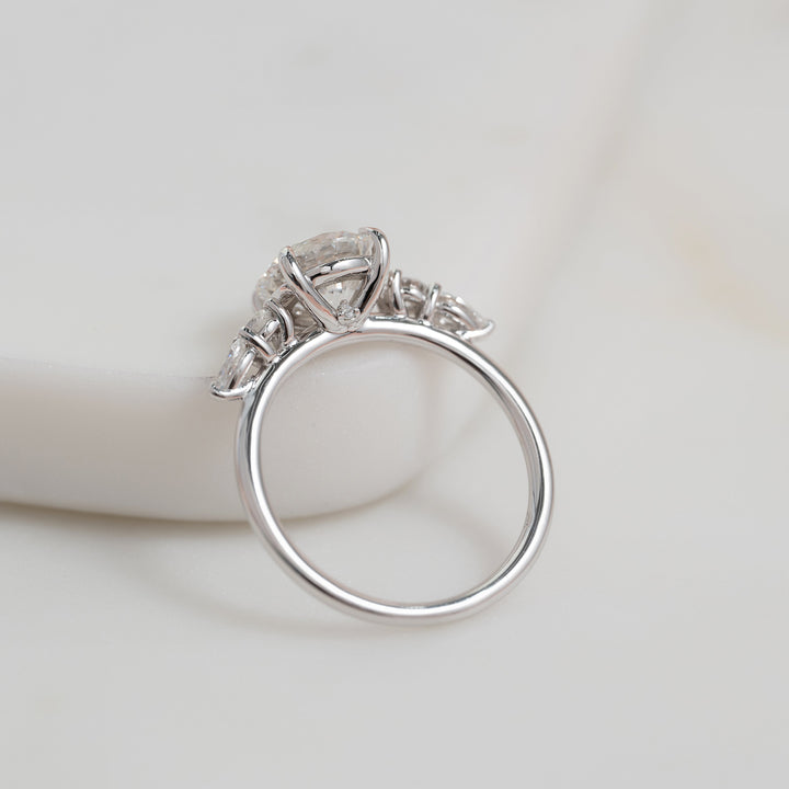 The Dylan Round Lab Diamond Moissanite Engagement Ring *Shown with 2 ct #material_white