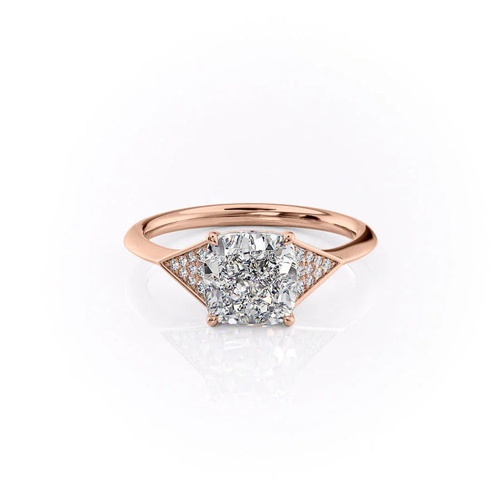 The Easton Set With Cushion Side Stone Moissanite#material_14k-rose