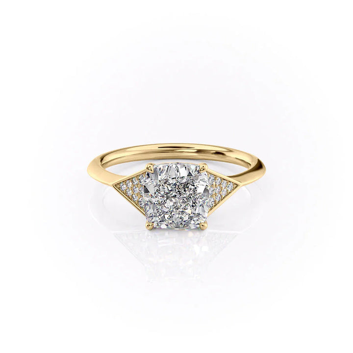 The Easton Set With Cushion Side Stone Moissanite#material_18k-gold