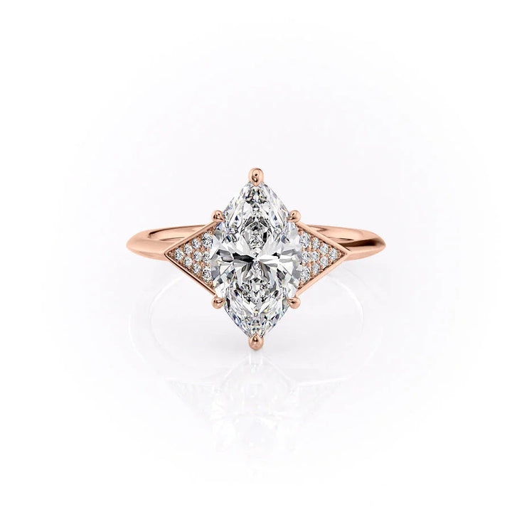 The Easton Set With Marquise Side Stone Lab Diamond 1 Carat 14K Rose#material_14k-rose