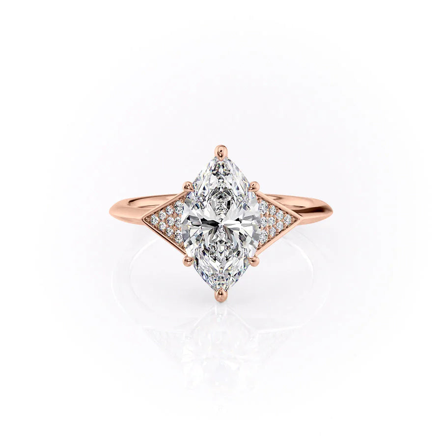 The Easton Set With Marquise Side Stone Moissanite#material_14k-rose