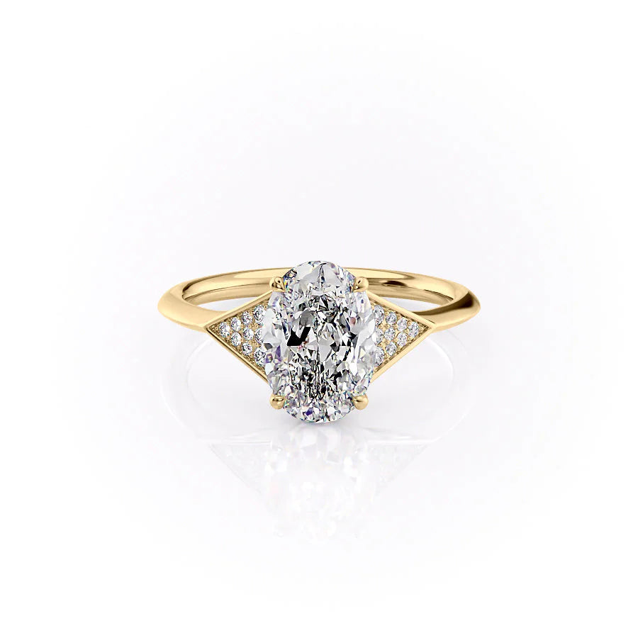 The Easton Set With Oval Side Stone Moissanite#material_14k-gold