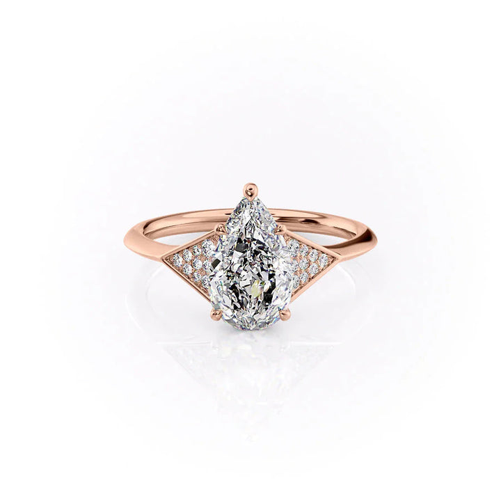 The Easton Set With Pear Side Stone Lab Diamond 1 Carat 14K Rose#material_14k-rose